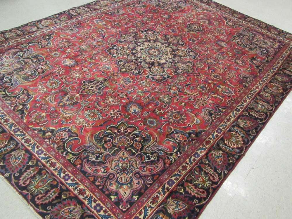 Appraisal: SEMI-ANTIQUE PERSIAN MASHAD CARPET Razavi Khorasan province southeastern Iran floral