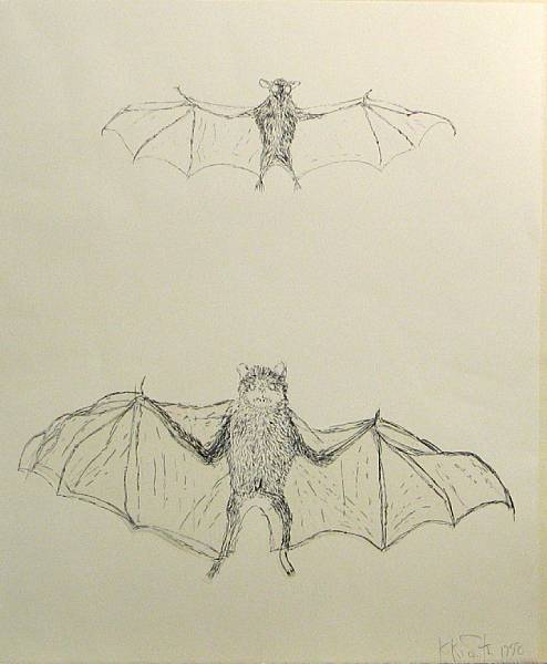 Appraisal: Kiki Smith German American born Bat from Flying Creatures Lithograph