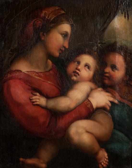 Appraisal: After Raphael Sanzio La Madonna della Tenda oil on canvas