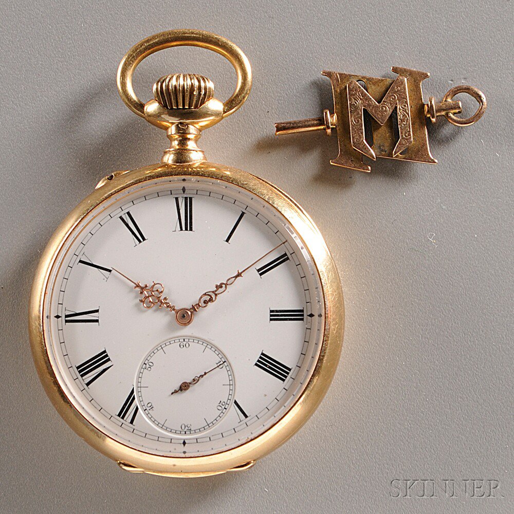 Appraisal: kt Gold Open Face Watch with M Fob No c