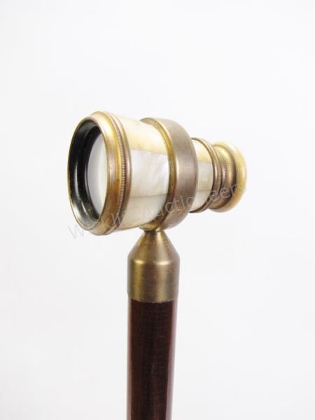 Appraisal: Mother of Pearl Opera Glass Cane a beautiful monocular opera