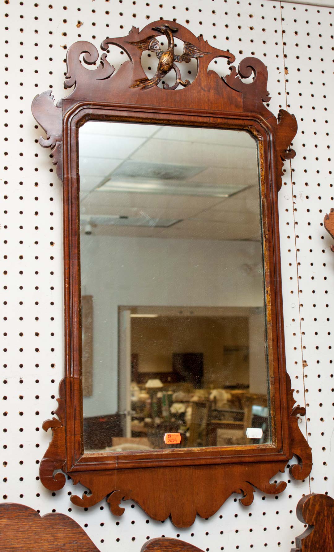 Appraisal: George III style walnut mirror