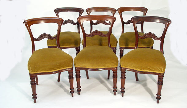 Appraisal: Set of Victorian Mahogany dining chairs with carved back rails