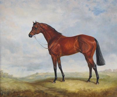 Appraisal: Juliet McLeod b A hunter in a landscape A mare