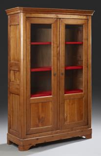 Appraisal: French Louis Philippe Style Carved Walnut Display Cabinet th c