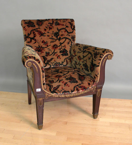 Appraisal: French style armchair early th c