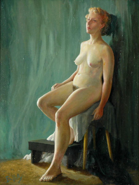 Appraisal: Bernard Hall - Nude Study oil on canvas signed 'B