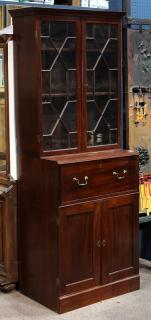 Appraisal: Regency step back mahogany secretary Regency step back mahogany secretary