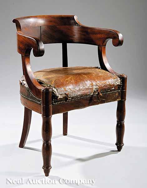 Appraisal: A Restauration Mahogany Fauteuil de Bureau early th c the