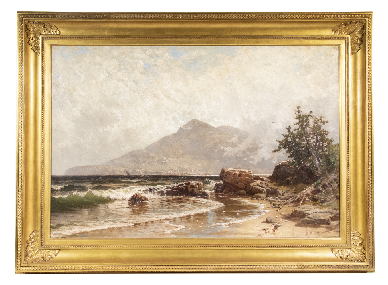 Appraisal: ALFRED THOMPSON BRICHER NY NH - Coastal Scene oil on