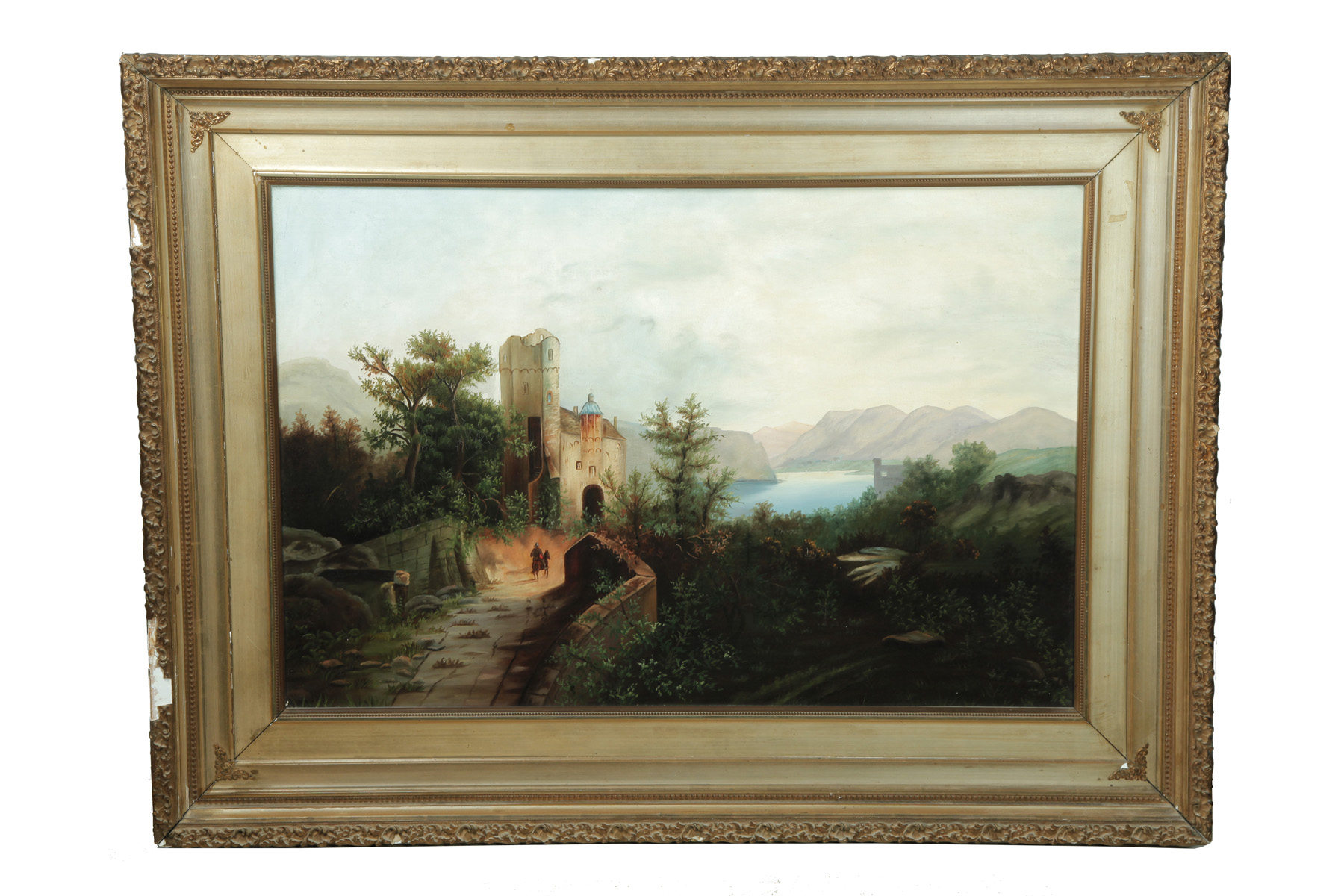 Appraisal: LANDSCAPE WITH CASTLE EUROPEAN ND HALF- TH CENTURY Oil on