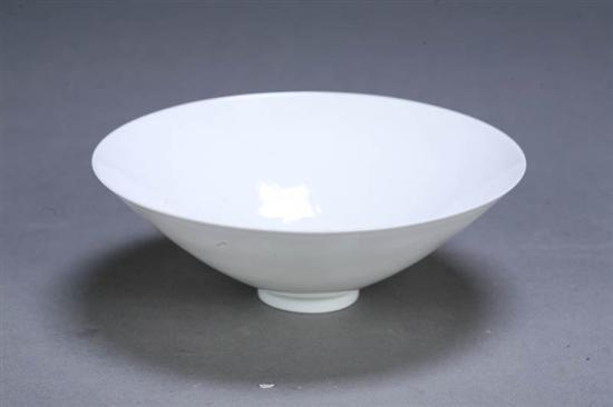 Appraisal: FOOTED BOWL Asian th century porcelain White bowl with impressed