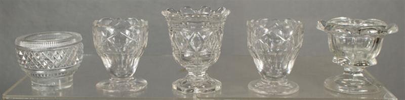 Appraisal: Irish or English crystal master salts small vase a few