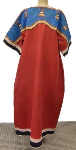 Appraisal: Native American red wool trade cloth dress Sioux c -