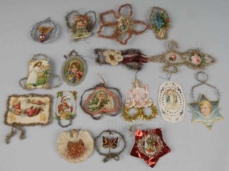 Appraisal: Lot of Paper Tinsel-Wrapped Ornaments Description