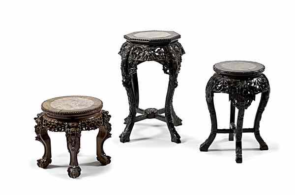 Appraisal: Group of Chinese Stands Chinese th century A group of