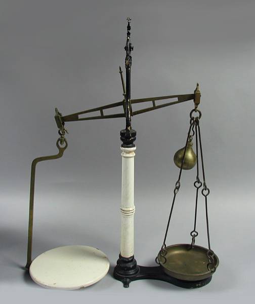 Appraisal: A Victorian brass scale restoration to neck height in width