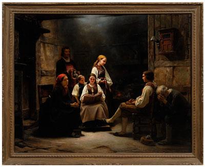 Appraisal: Carl Wilhelm Hubner painting German - quot Consolation in Prayer