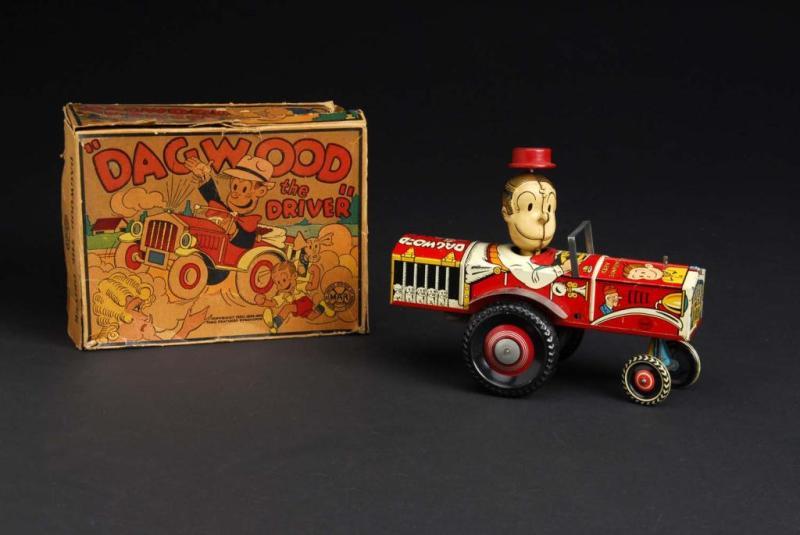 Appraisal: Tin Marx Dagwood the Driver Wind-Up Toy Description American Copyright