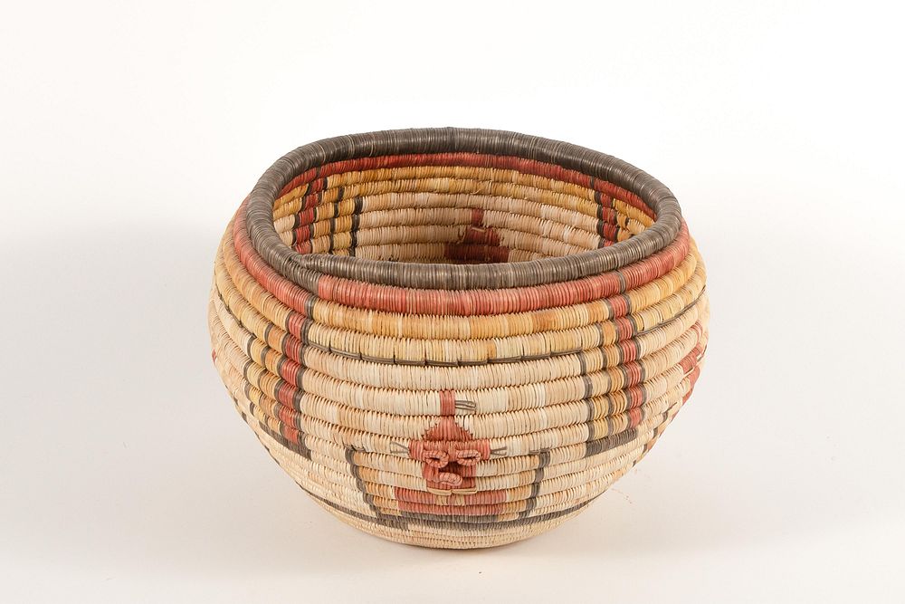 Appraisal: Hopi Second Mesa Pictorial Basketry Bowl ca Hopi Second Mesa