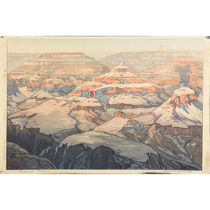 Appraisal: HIROSHI YOSHIDA Japanese - Two woodblock prints Niagara Falls and