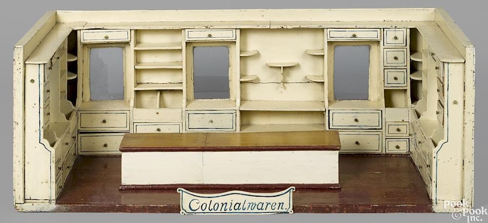 Appraisal: German painted wood Colonialwaren Colonial Goods country store diorama with