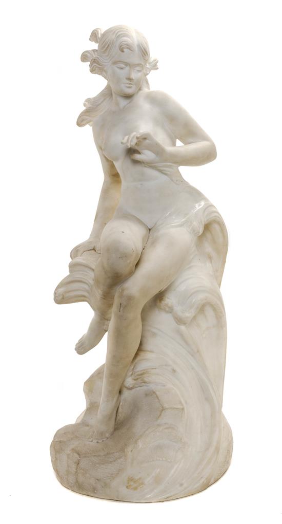 Appraisal: Sale Lot A Continental Marble Figure depicting a nude seated