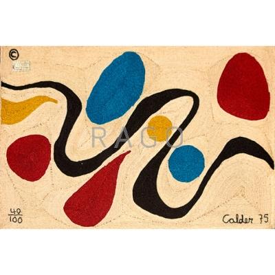 Appraisal: AFTER ALEXANDER CALDER - BON ART Jute fiber tapestry Turquoise