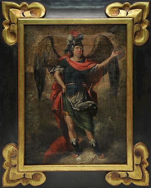 Appraisal: Oil on Canvas of Saint Michael th th C th