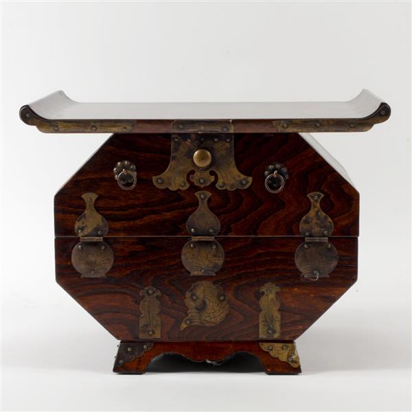 Appraisal: Chinese brass mounted box chest H x W x D