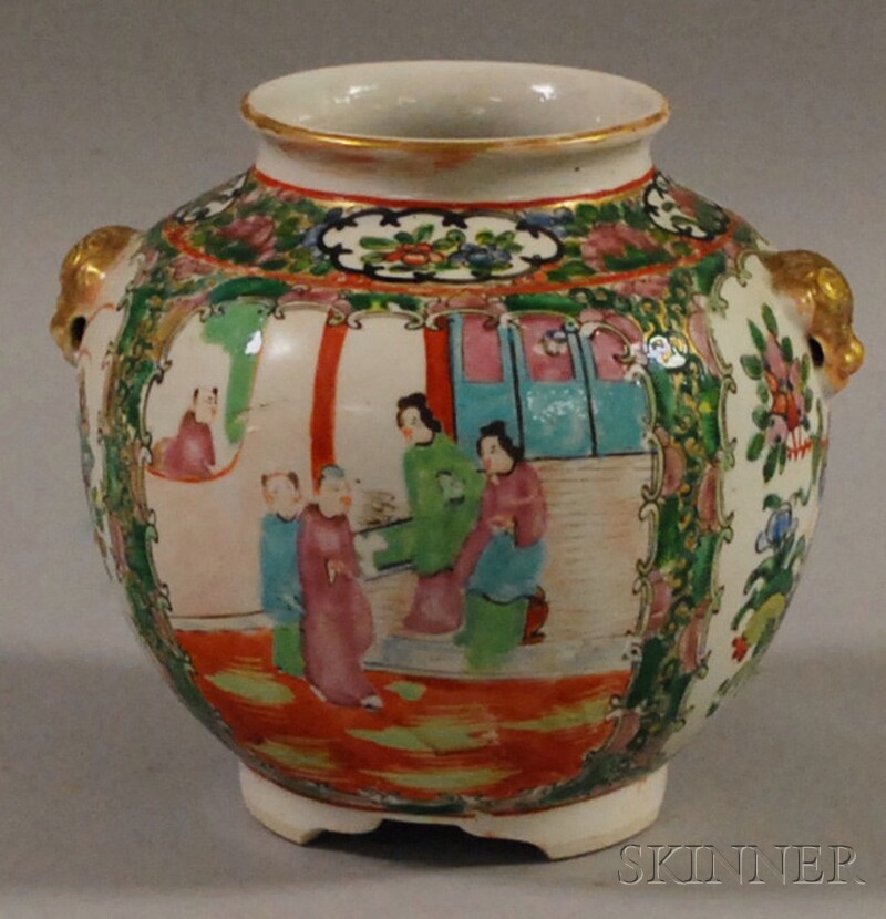 Appraisal: Rose Medallion Pattern Porcelain Jar China late th early th