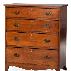 Appraisal: A Federal Cherrywood Inlaid Chest of Drawers Circa with alterations