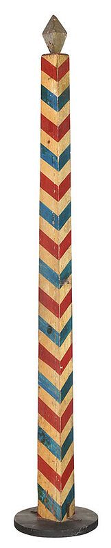 Appraisal: Vintage Paint Decorated Barber Pole American late th early th