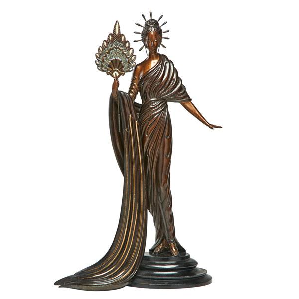 Appraisal: ERTE Russian French - Aphrodite polychrome bronze Signed numbered and