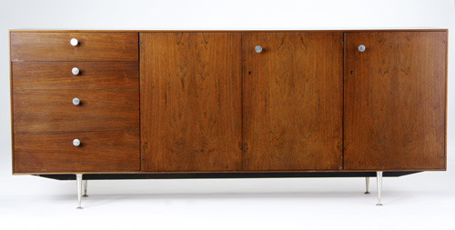 Appraisal: GEORGE NELSON HERMAN MILLER Thin Edge rosewood veneer credenza with