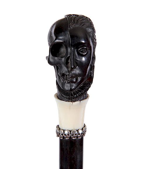 Appraisal: Momento More Dress Cane Late th Century- An ebony carved