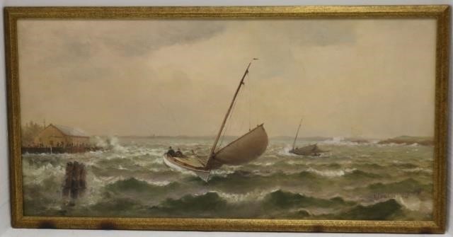 Appraisal: WILLIAM HALSALL - MASS OIL PAINTINGON CANVAS SIGNED LOWER RIGHT