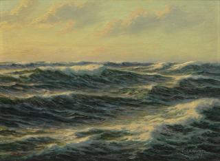 Appraisal: Josef M Arentz American - Oil on Masonite Whitecaps Circa