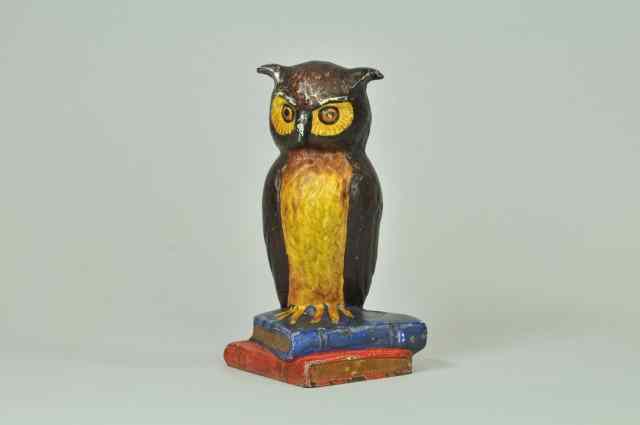 Appraisal: OWL ON BOOKS DOORSTOP Eastern Specialty Mfg Co fun whimsical