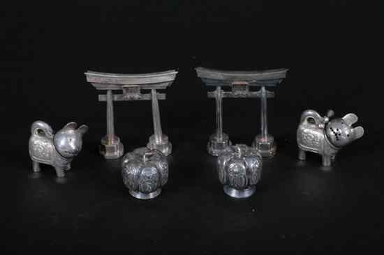 Appraisal: THREE PAIR STERLING SILVER SALT AND PEPPER CASTERS Including pair