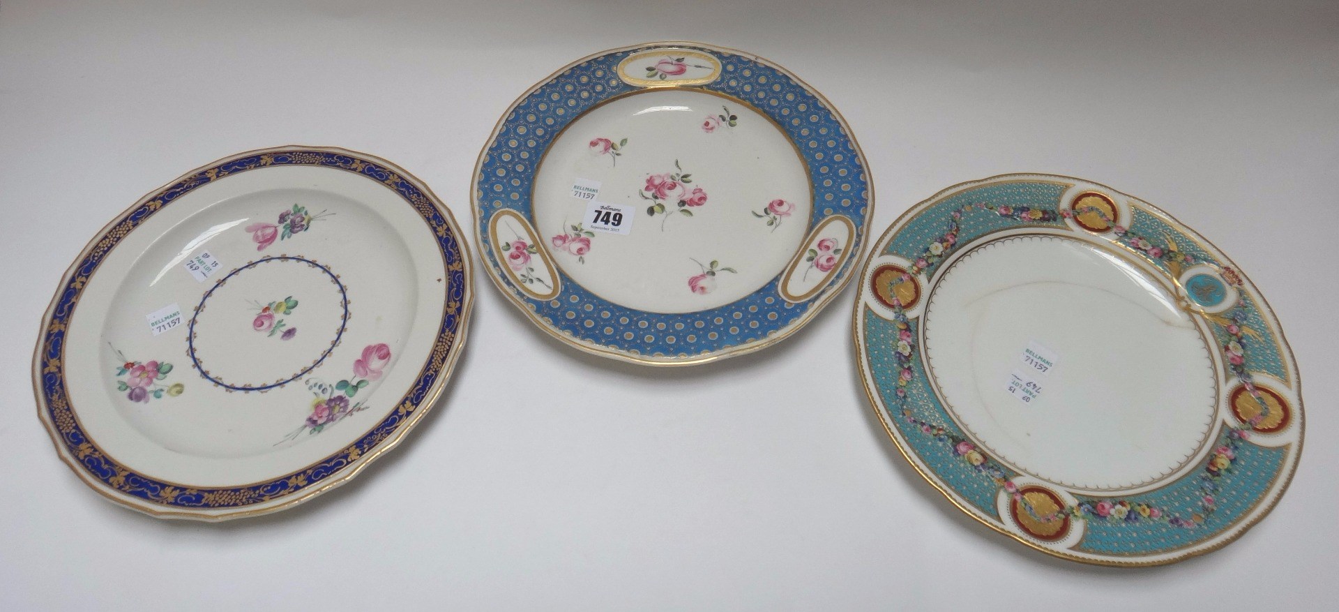 Appraisal: A Derby plate circa painted in the Sevres style possibly