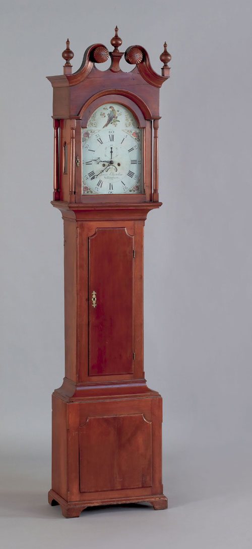 Appraisal: Chester County Pennsylvania Chippendale cherry tall case clock ca the