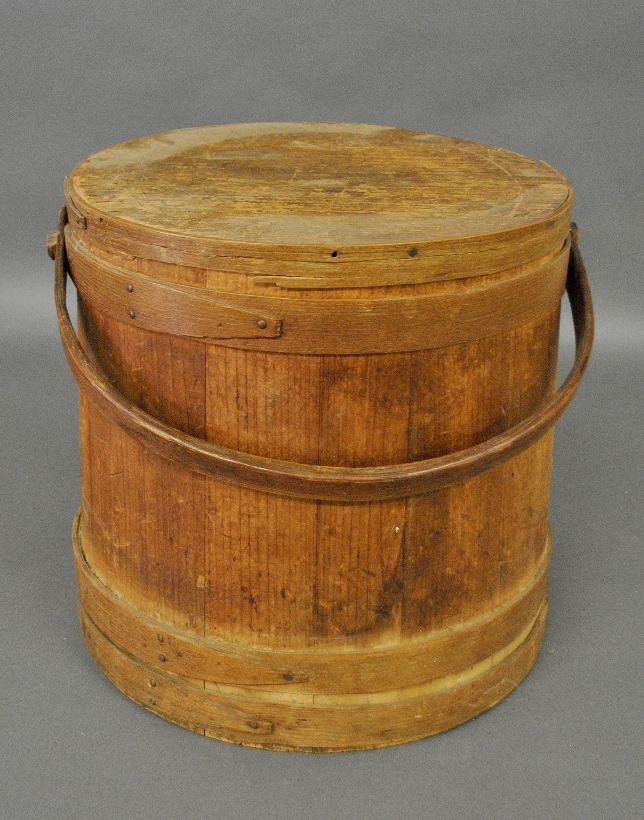 Appraisal: - Large pine firkin th c h x dia -