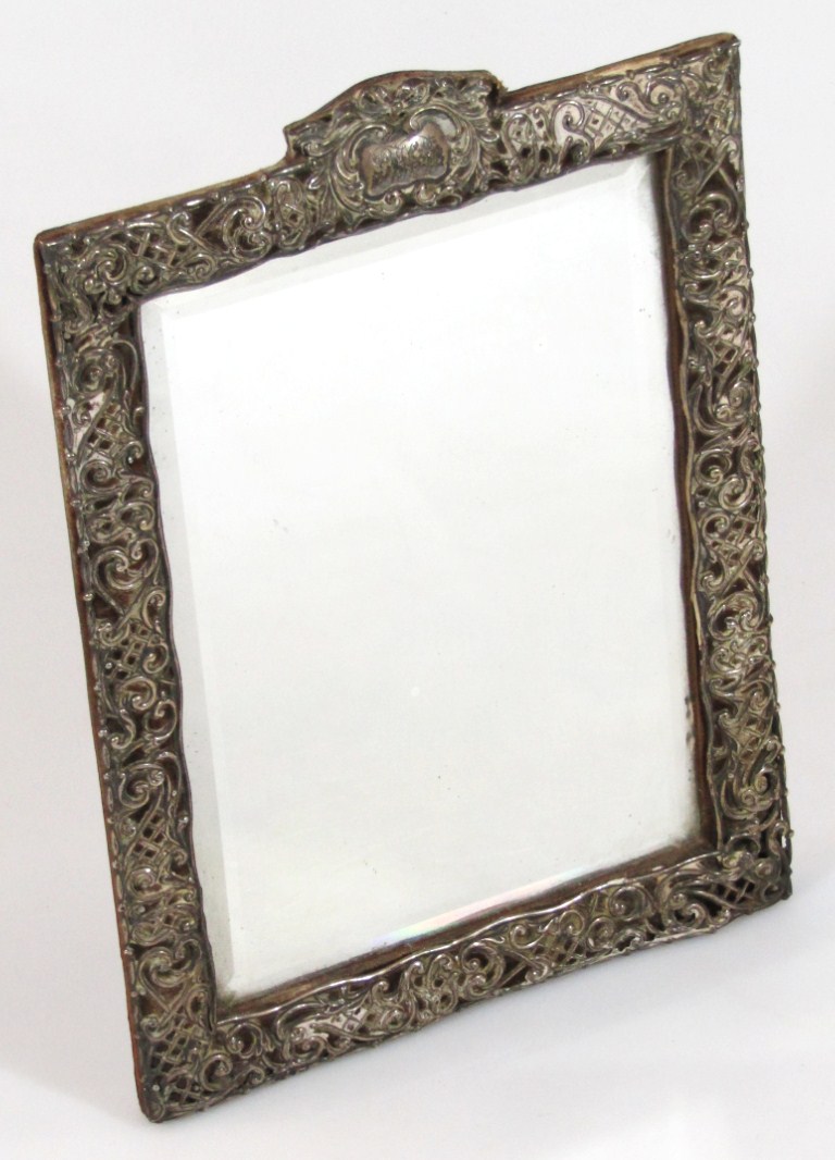 Appraisal: An early thC silver photograph frame with plain glass and