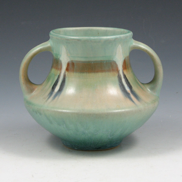 Appraisal: Roseville Montacello handled vase in light blue and sea green