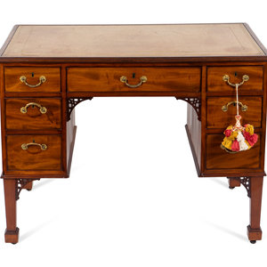 Appraisal: A George III Mahogany Writing Desk TH CENTURY with gilt-tooled