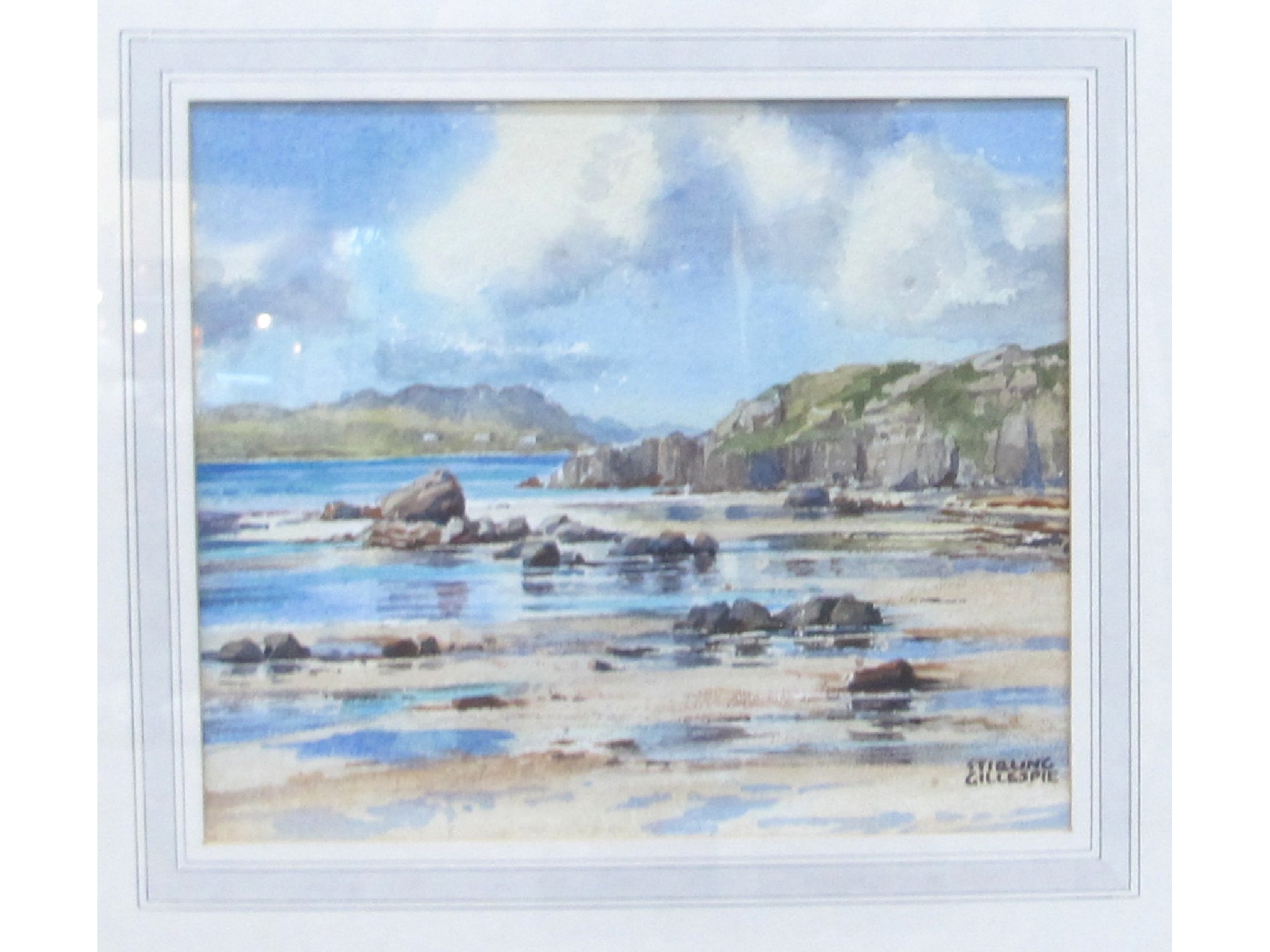 Appraisal: STIRLING GILLESPIE Iona from Fionnphort watercolour and Black Cuillins P