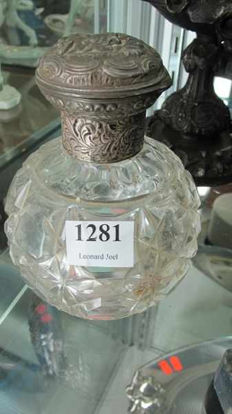 Appraisal: STERLING SILVER MOUNTED CUT CRYSTAL PERFUME