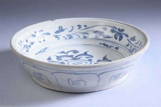 Appraisal: ANNAMESE BLUE AND WHITE PORCELAIN SHALLOW BOWL th- th century