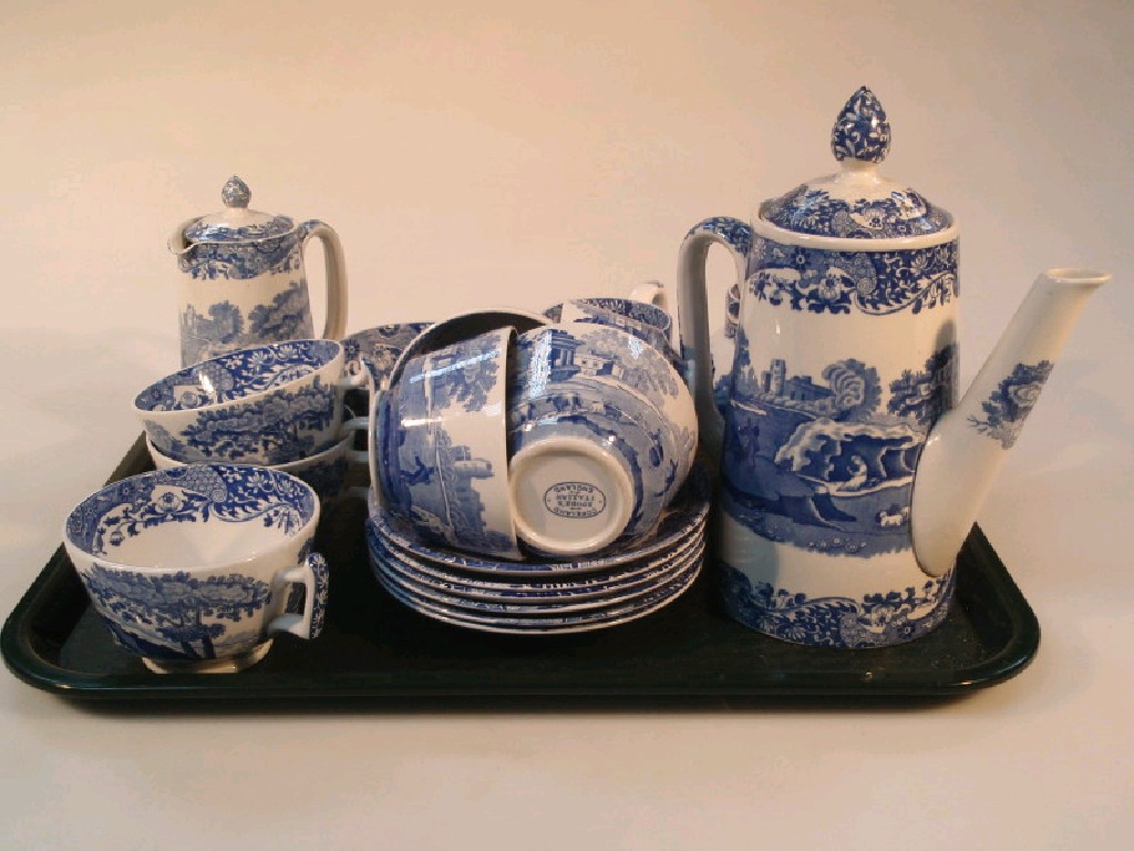 Appraisal: A Copeland Spode Italian pottery part tea service comprising seven